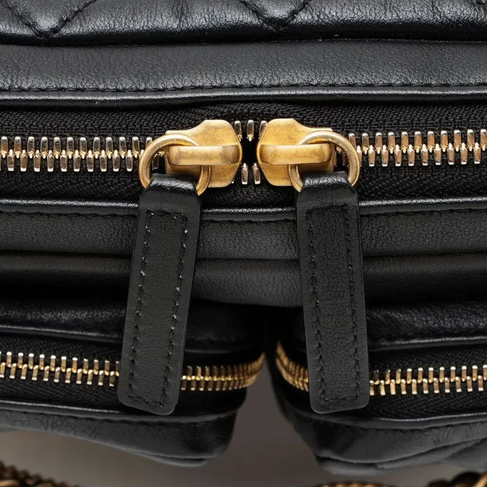 Chanel Calfskin Double Pocket Small Camera Bag